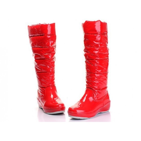 Moncler Moda Rosso vernice calda Stivaletti uscita